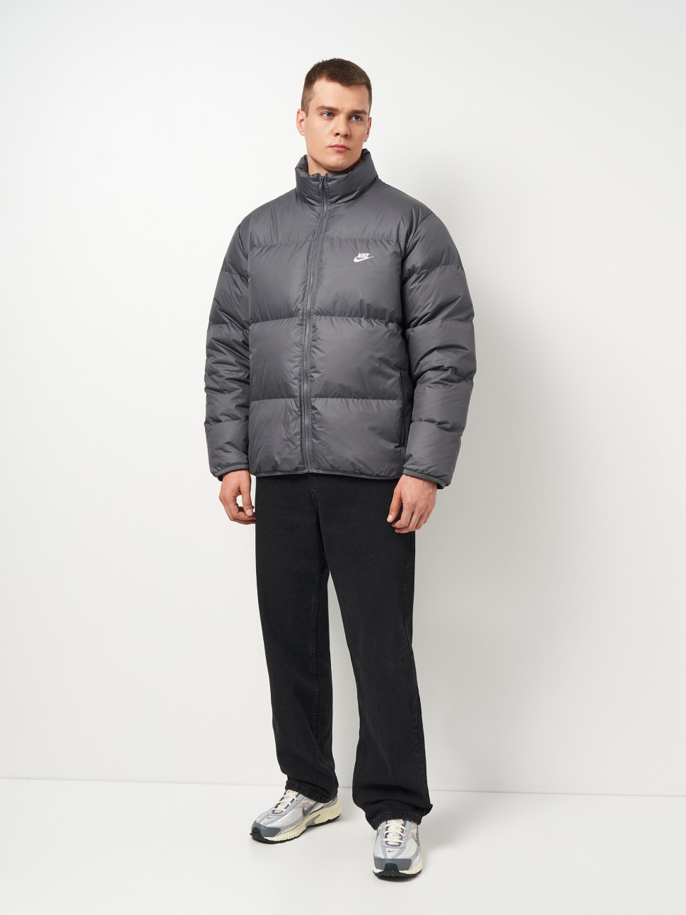 Куртка мужская Nike M SF CLUB PUFFER JACKET 550 серая IB2975-068 — фото 4