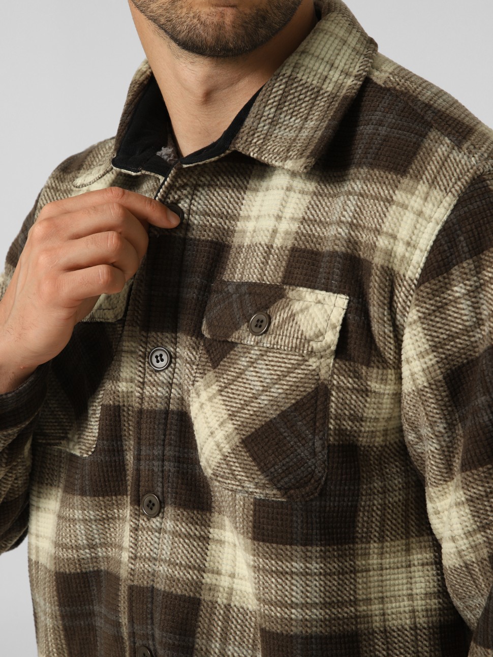 Сорочка чоловіча Larum Plaid коричнева 432604-200 — фото 4