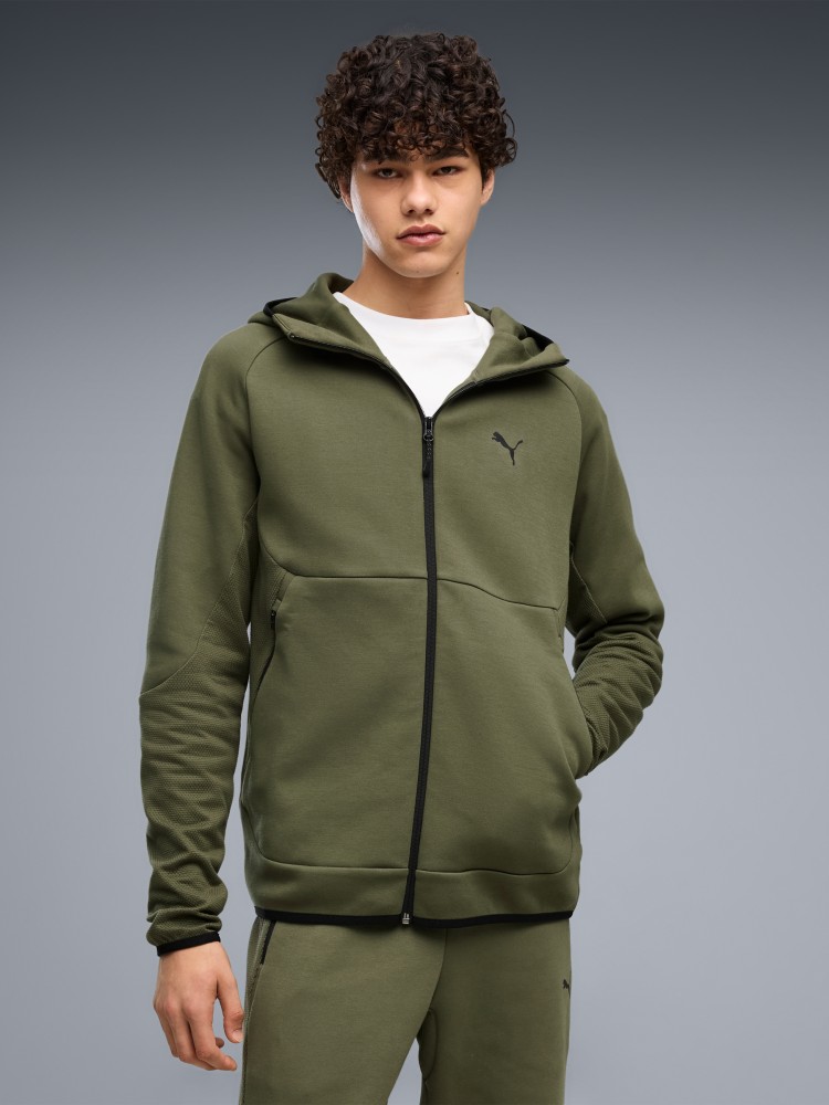 Толстовка мужская Puma TECH Slim Elevated Full-Zip Hoodie DK хаки 69395186 изображение 2