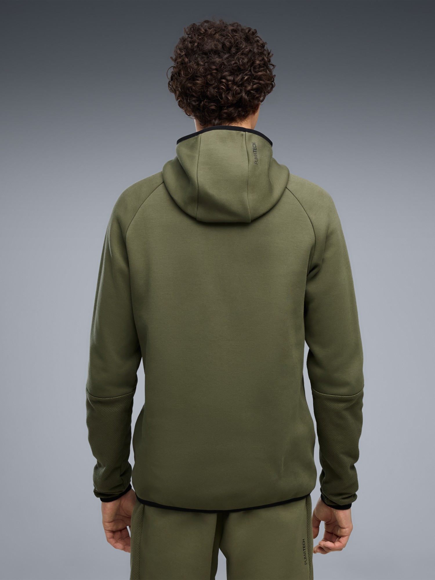 Толстовка мужская Puma TECH Slim Elevated Full-Zip Hoodie DK хаки 69395186 изображение 3