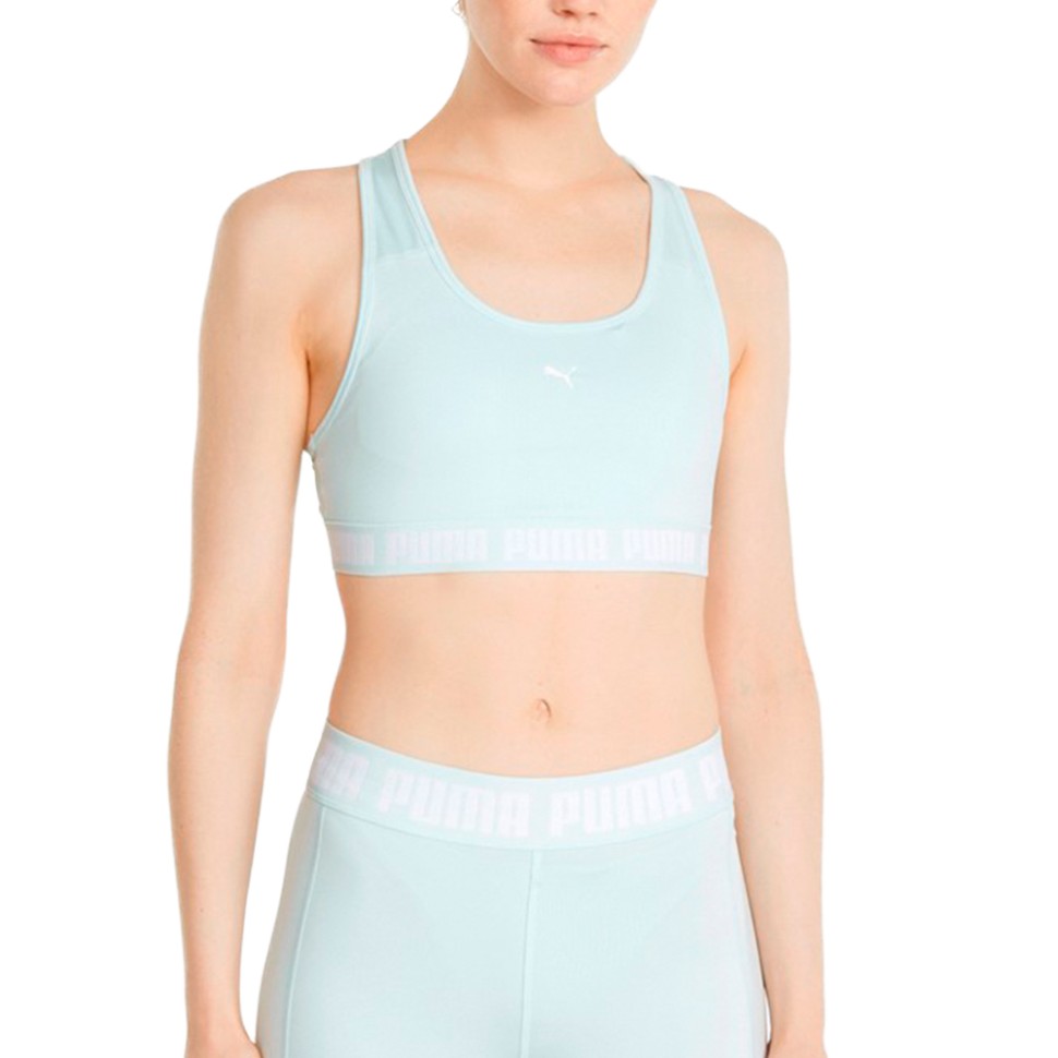 Бра женское Puma Mid Impact Puma Strong Bra голубое 52159920 — фото 1
