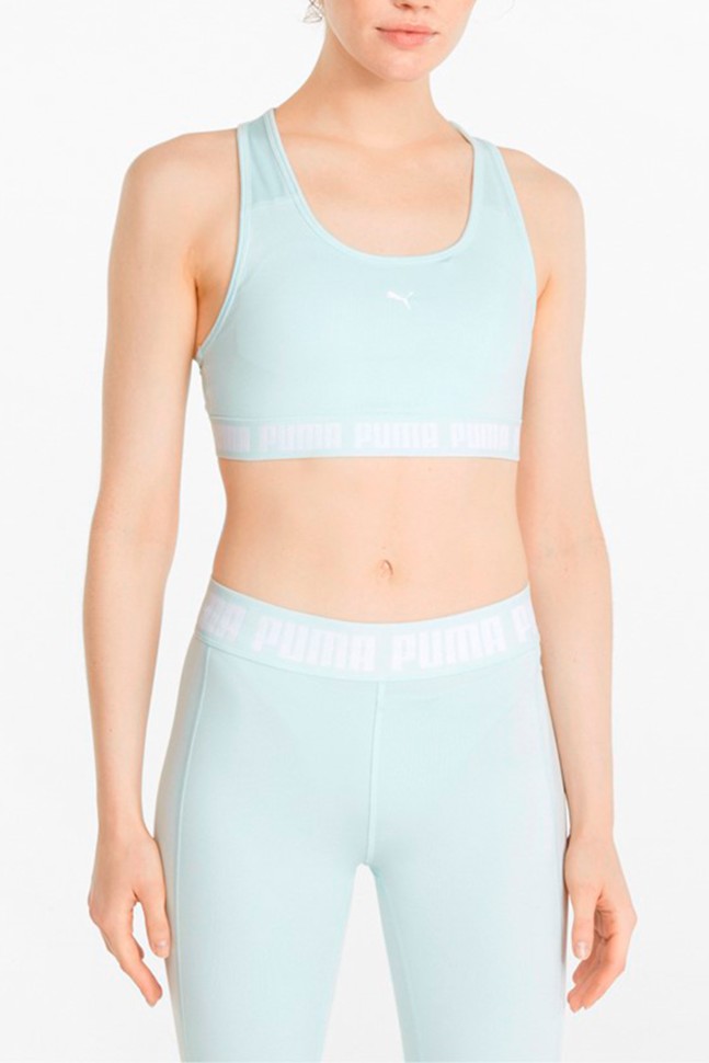 Бра женское Puma Mid Impact Puma Strong Bra голубое 52159920 изображение 2