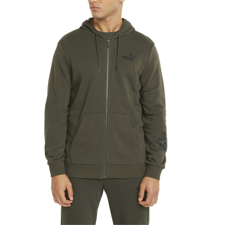 Чоловіча толстовка Puma Puma Power Full-Zip Hoodie хакі 84737970 изображение 1