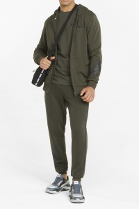 Чоловіча толстовка Puma Puma Power Full-Zip Hoodie хакі 84737970 изображение 2