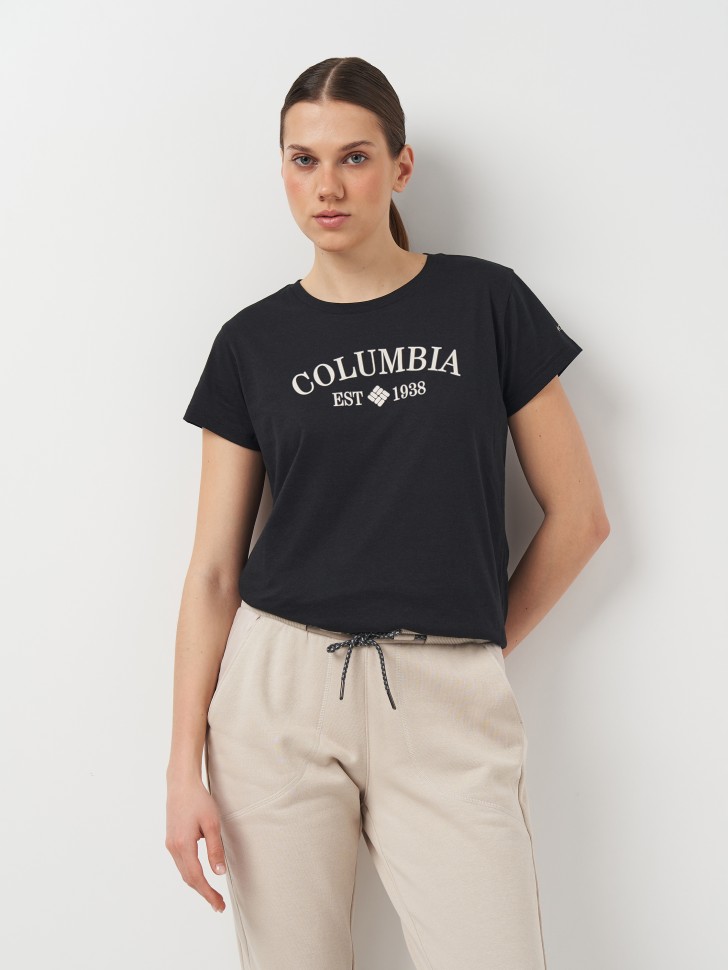 Футболка женская Columbia TREK™ SS GRAPHIC TEE черная 1992131-014 изображение 2