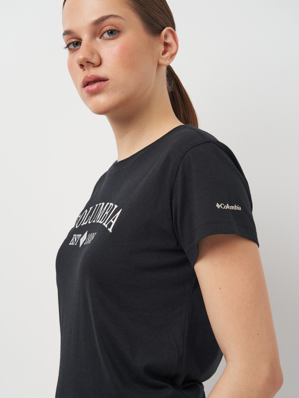 Футболка жіноча Columbia TREK™ SS GRAPHIC TEE чорна 1992131-014 — фото 4