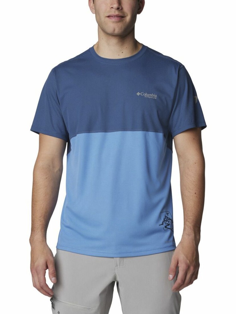Футболка мужская Columbia CIRQUE RIVER™ GRAPHIC SS CREW синяя 2071921-480 изображение 2