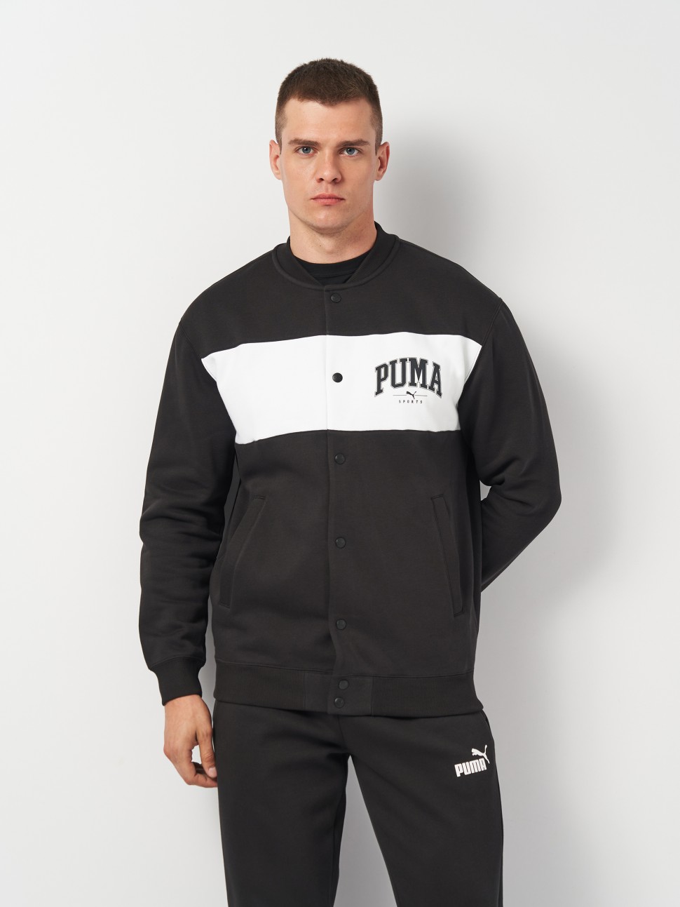 Толстовка чоловіча Puma PUMA SQUAD Bomber Jacket FL чорна 68179801 — фото 2
