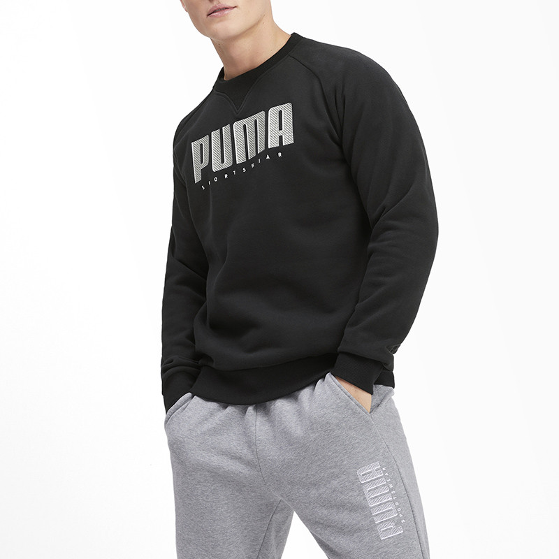 Толстовка мужская Puma ATHLETICS CREW FL черная 58015701 изображение 3