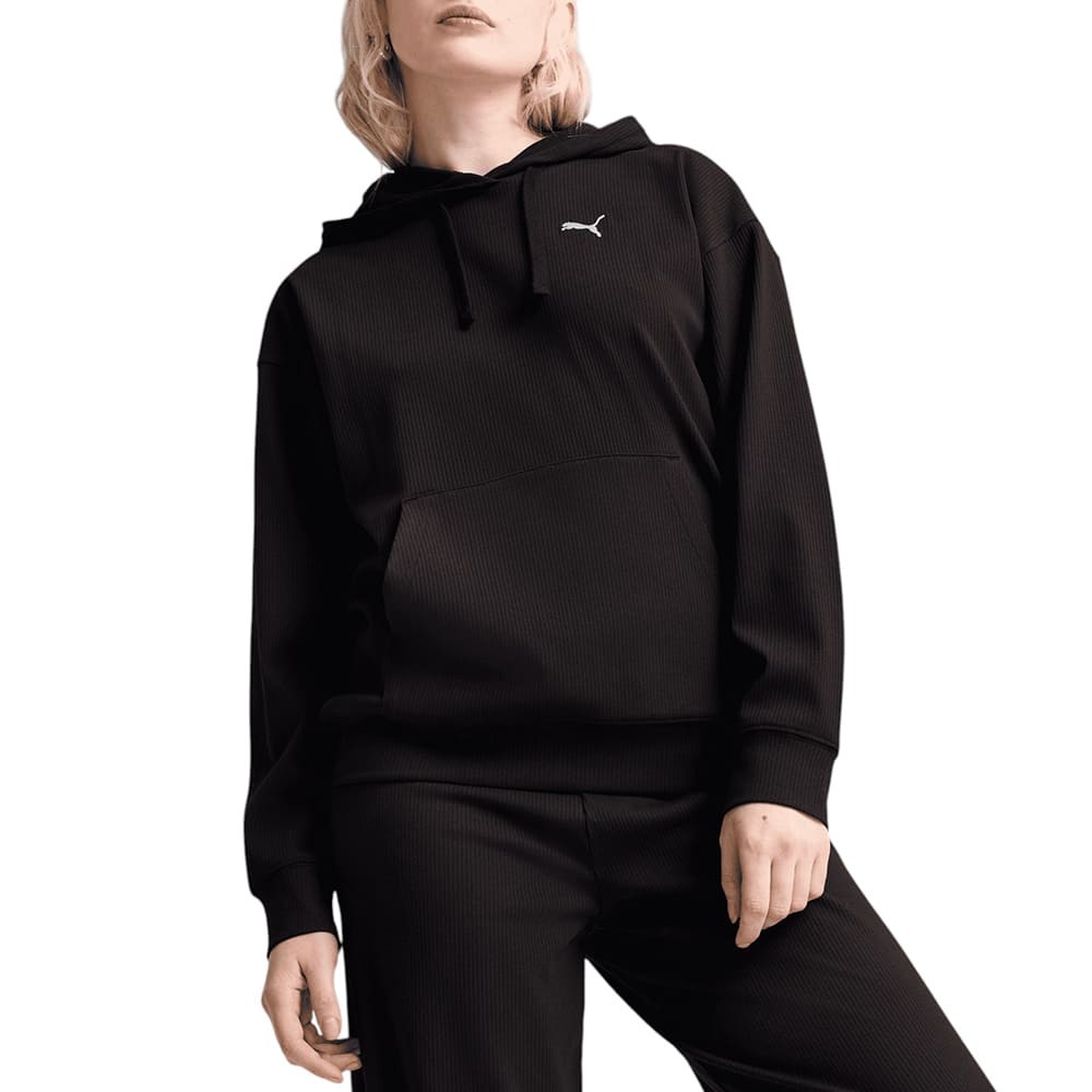 Толстовка женская Puma ESS ELEVATED Comfort Hoodie черная 68502301