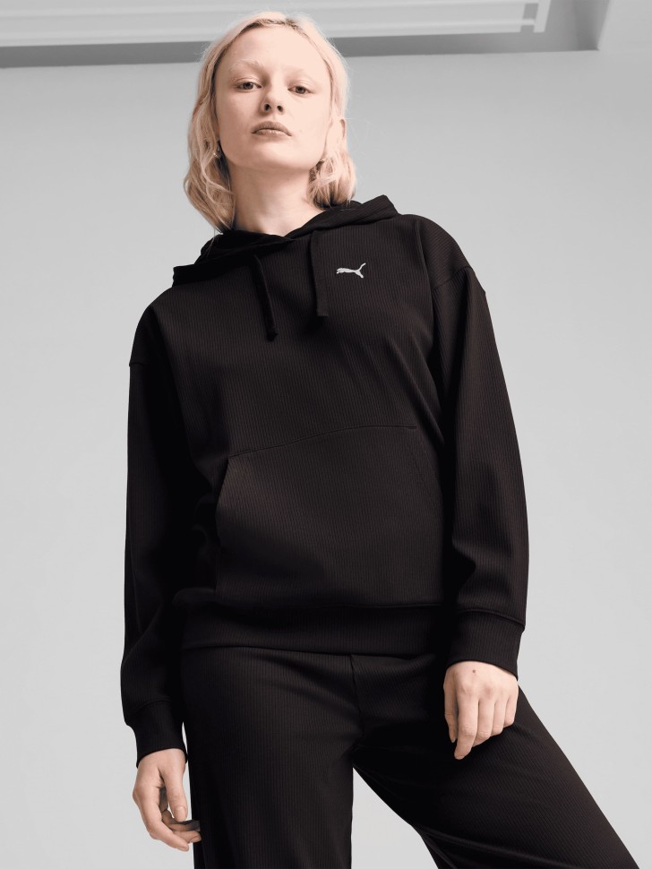 Толстовка жіноча Puma ESS ELEVATED Comfort Hoodie чорна 68502301 изображение 2