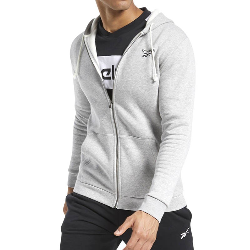 Толстовка мужская Reebok Training Essentials Fleece Zip Up серая FU3242 изображение 2