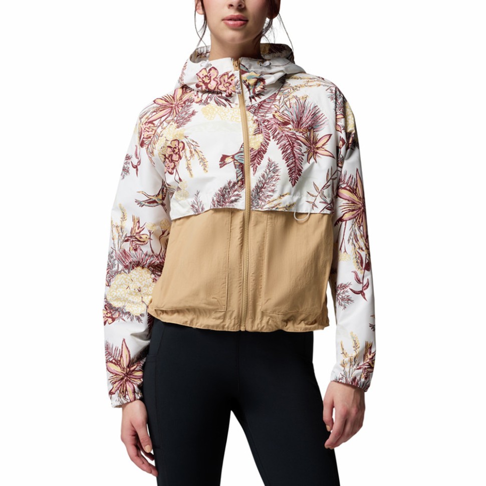 Вiтрiвка жiноча Columbia Spire Valley™ Printed Windbreaker біла 2116491-125 — фото 1