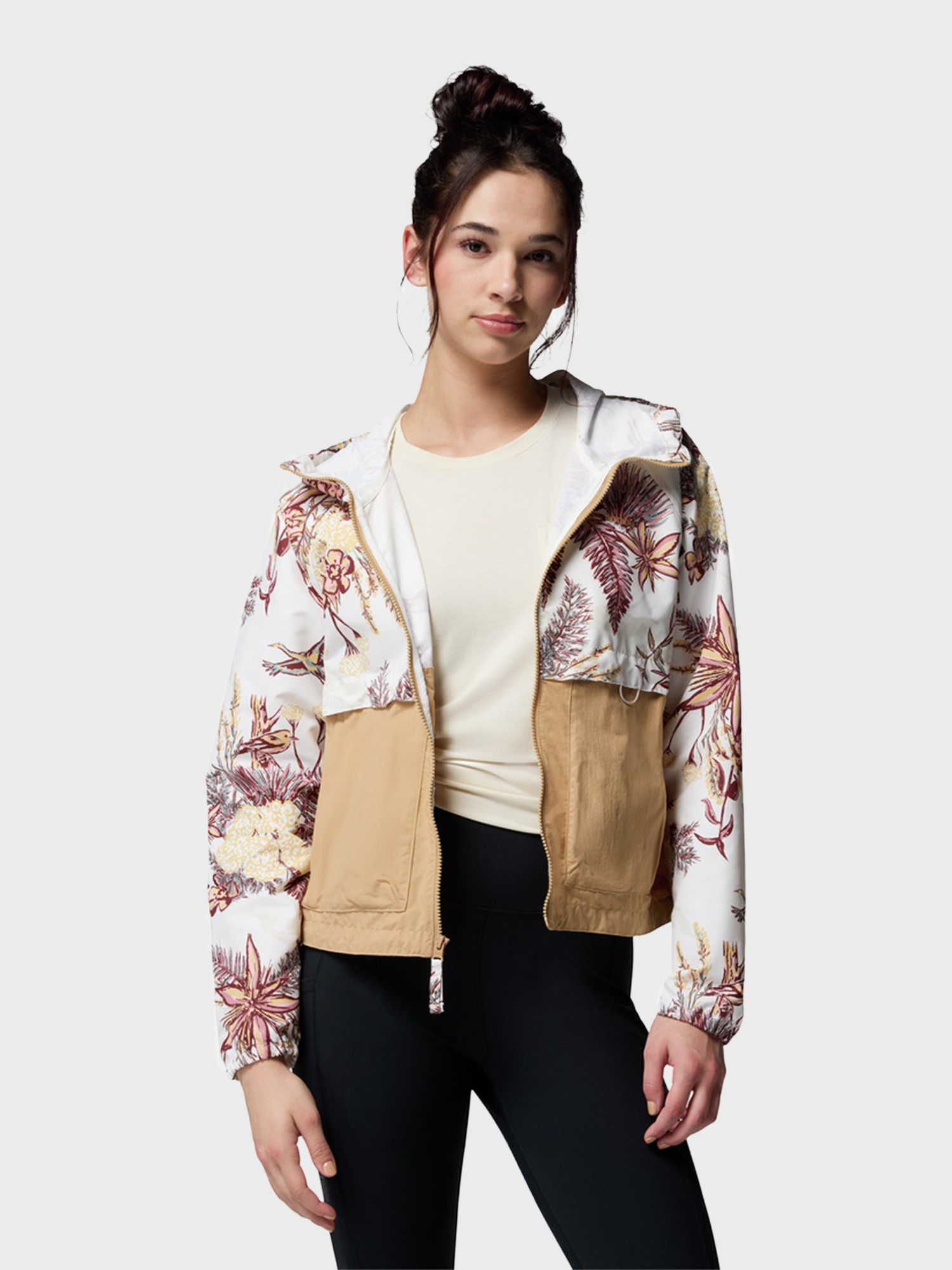 Вiтрiвка жiноча Columbia Spire Valley™ Printed Windbreaker біла 2116491-125 изображение 5