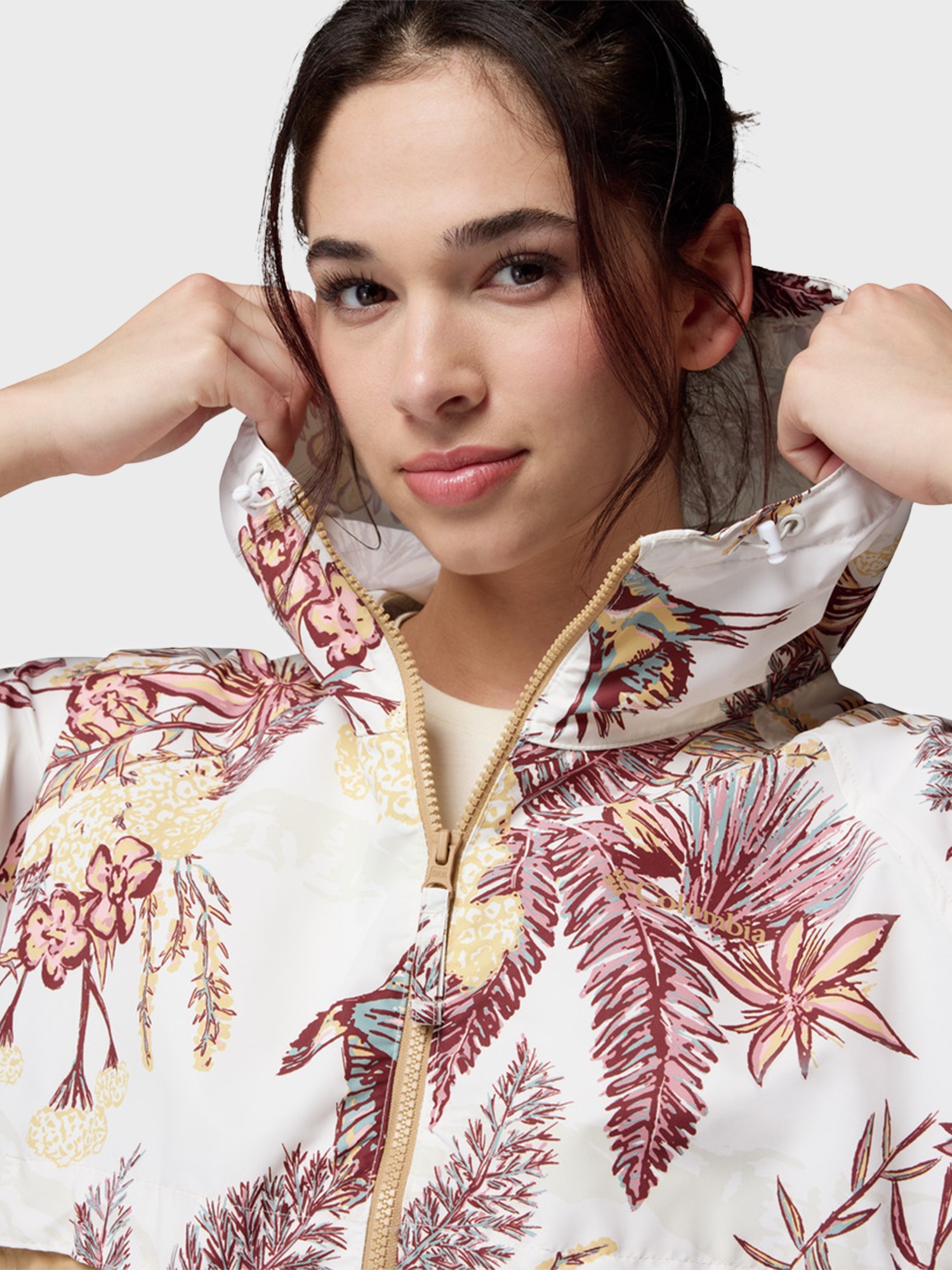 Вiтрiвка жiноча Columbia Spire Valley™ Printed Windbreaker біла 2116491-125 изображение 6