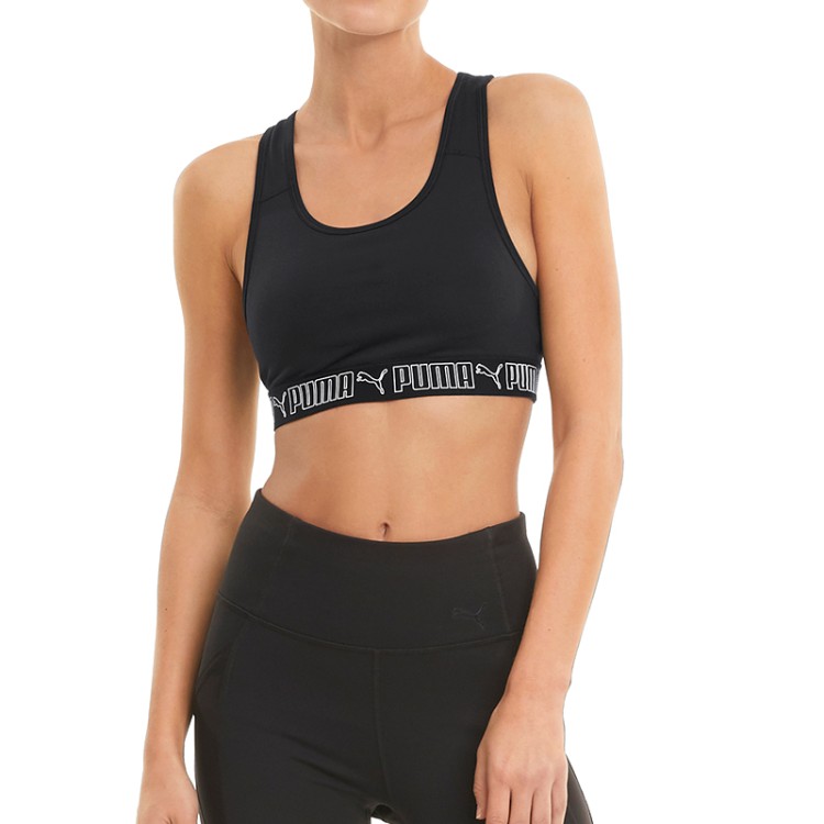 Бра женское Puma Mid Elastic Padded Bra Pm черное 52030301 изображение 3