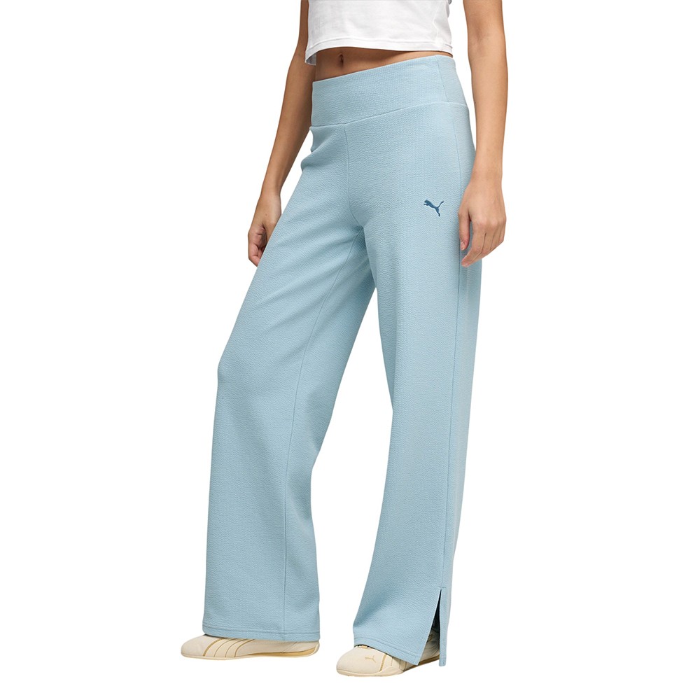Брюки женские Puma ESS ELEVATED High-Waist Straight Leg Pant голубые 69181547