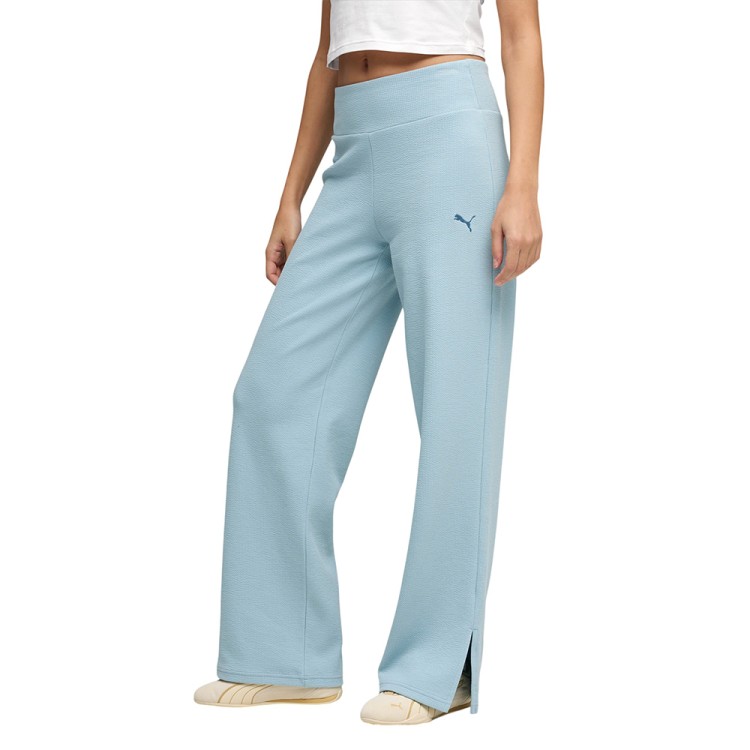 Брюки женские Puma ESS ELEVATED High-Waist Straight Leg Pant голубые 69181547