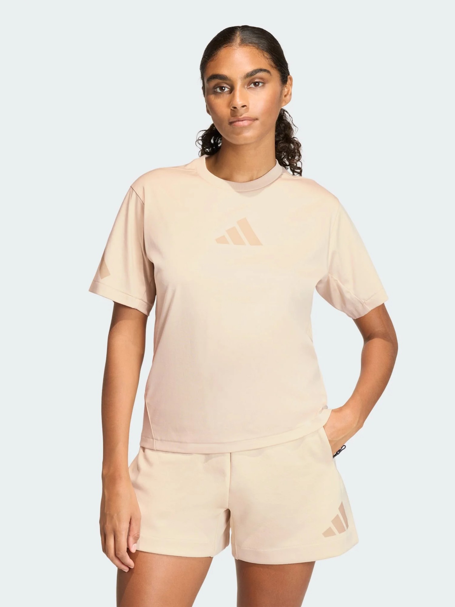 Футболка женская Adidas W Z.N.E. TEE бежевая KC7717 изображение 2