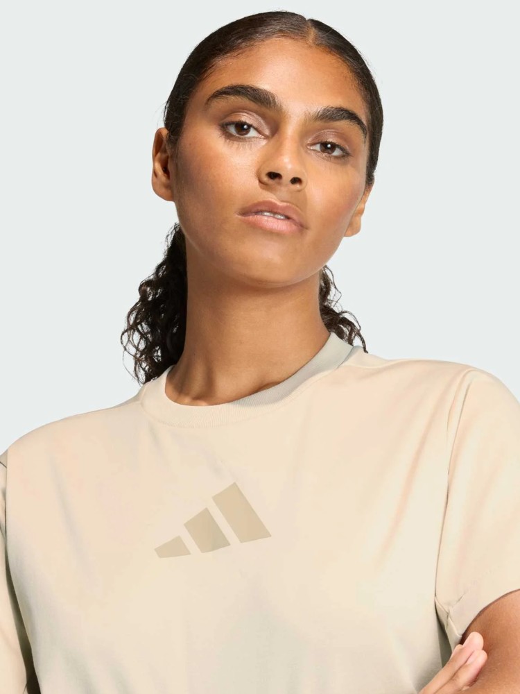 Футболка жіноча Adidas W Z.N.E. TEE бежева KC7717 изображение 4