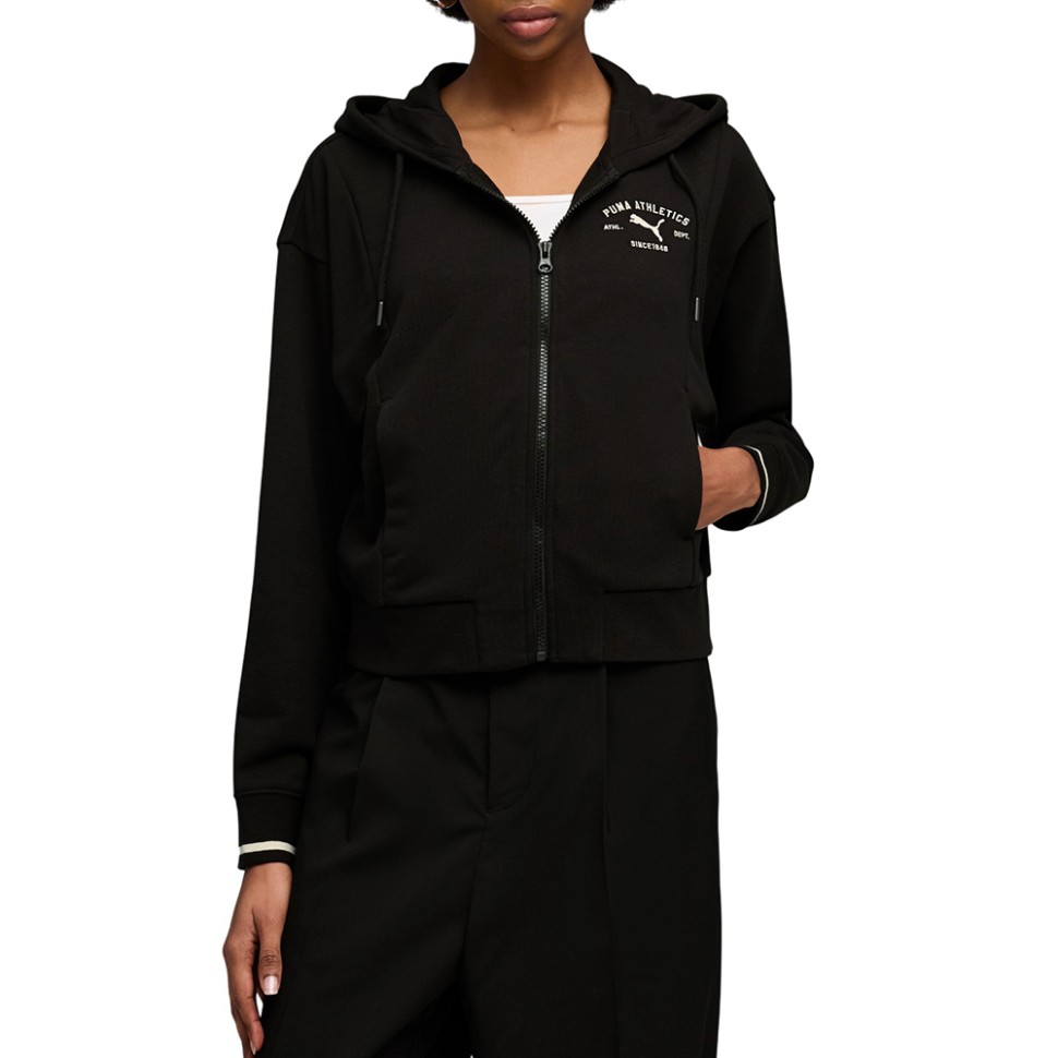 Толстовка женская Puma CLASS Comfort Full-Zip Hoodie TR черная 69187801 — Sport City Толстовка женская Puma CLASS Comfort Full-Zip Hoodie TR черная 69187801