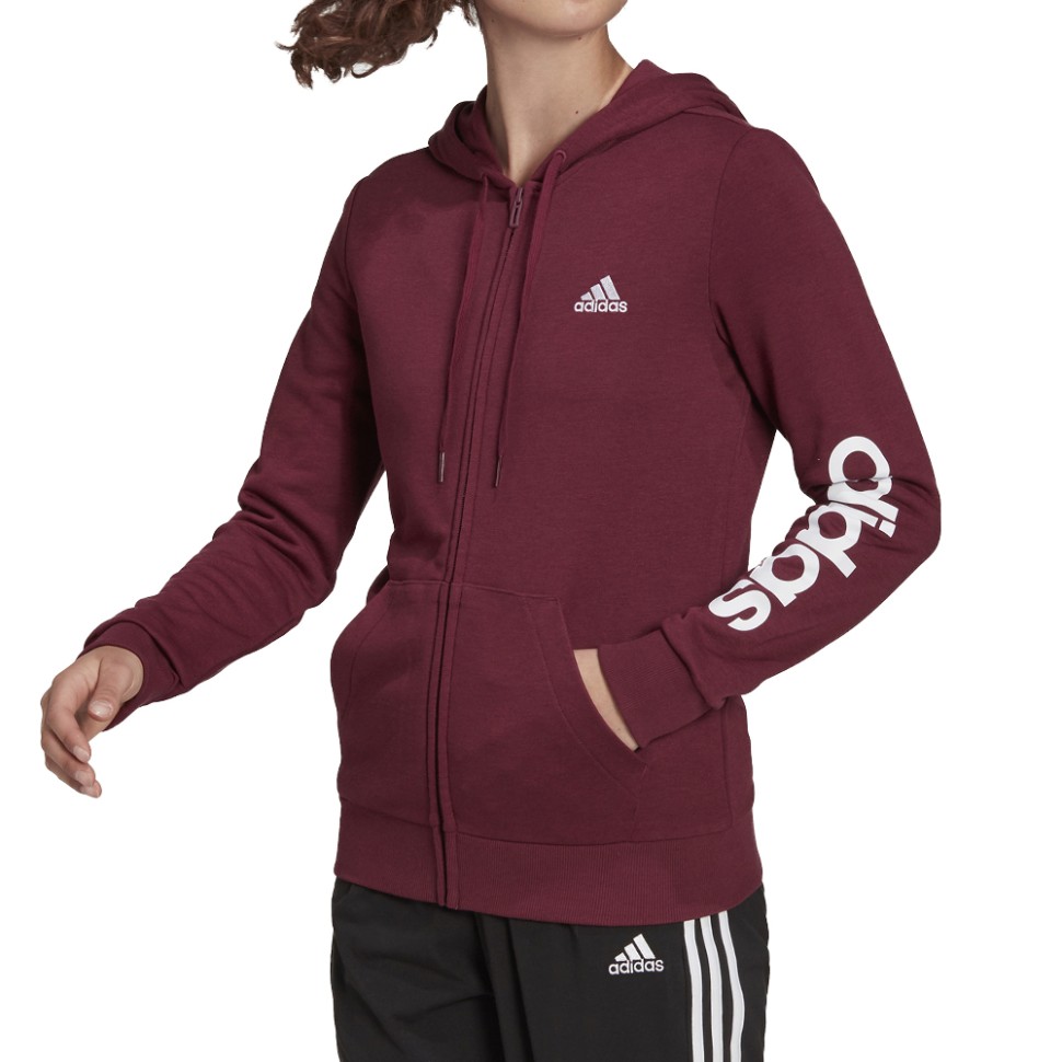 Толстовка жіноча Adidas W Lin Ft Fz Hd фіолетова H07820  — фото 1