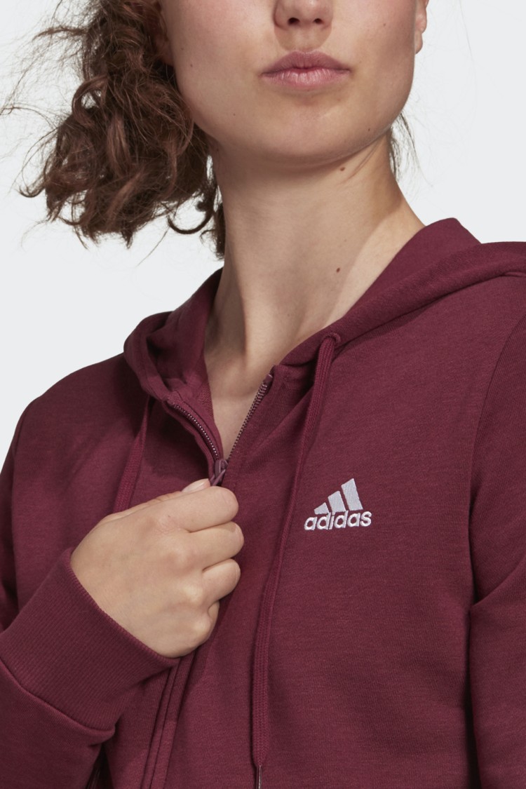 Толстовка женская Adidas W Lin Ft Fz Hd фиолетовая H07820 изображение 4