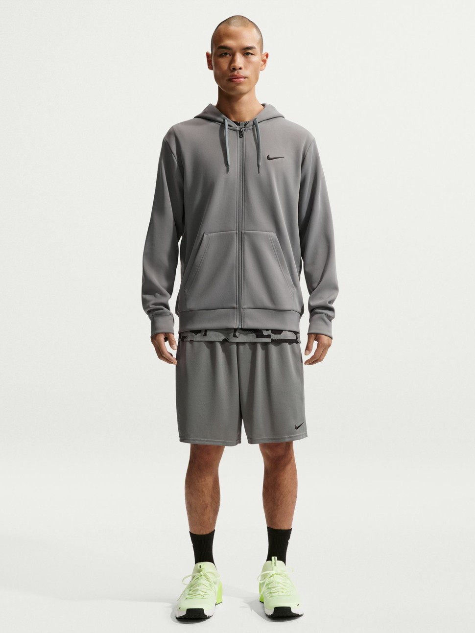 Толстовка мужская Nike M NK DF UV FLEX FLC FZ HD серая IF2982-084 — фото 2