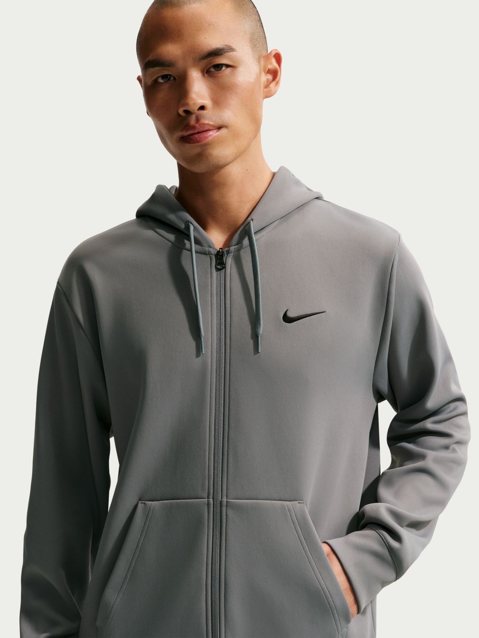 Толстовка мужская Nike M NK DF UV FLEX FLC FZ HD серая IF2982-084 — фото 4