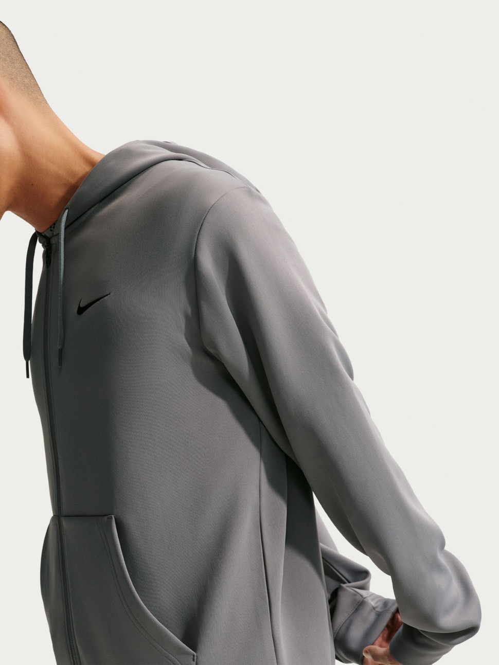 Толстовка мужская Nike M NK DF UV FLEX FLC FZ HD серая IF2982-084 — фото 6