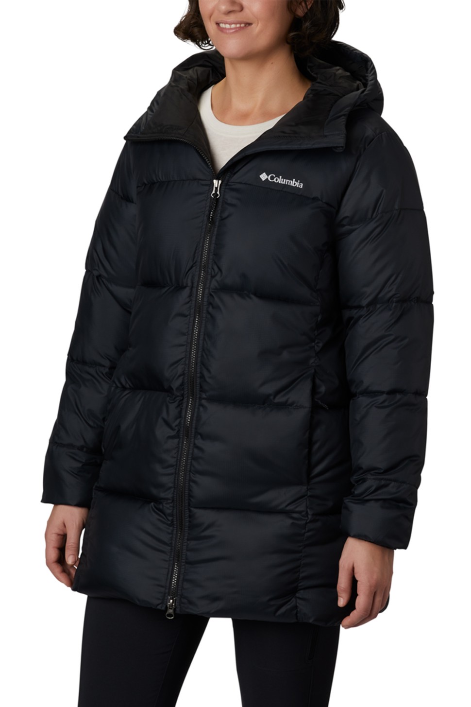 Куртка жіноча Columbia Puffect™ Mid Hooded Jacket чорна 1864791-010 — фото 2