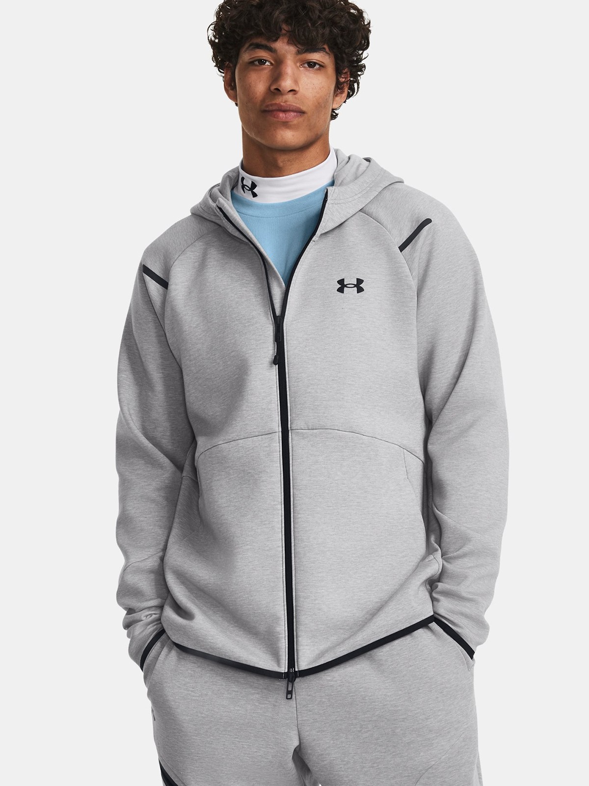 Толстовка мужская Under Armour UA Unstoppable Flc FZ серая 1379806-011 изображение 2