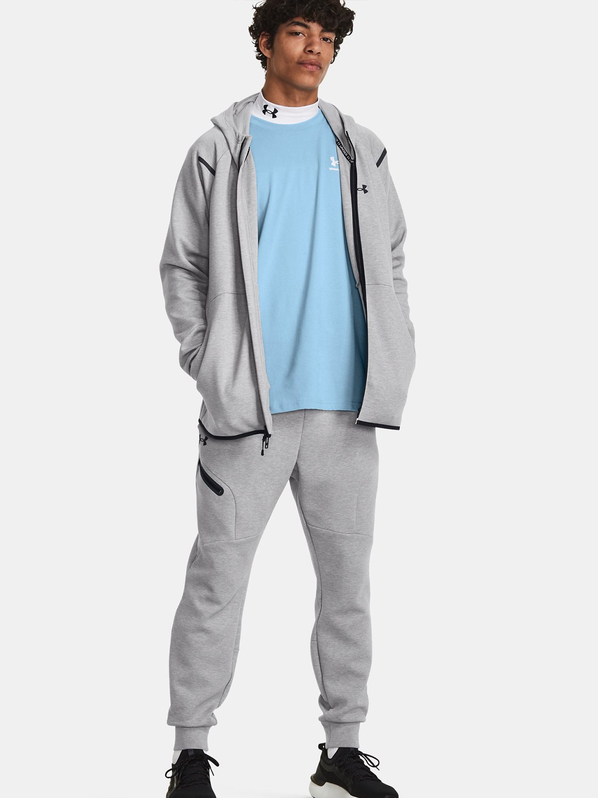 Толстовка мужская Under Armour UA Unstoppable Flc FZ серая 1379806-011 изображение 4