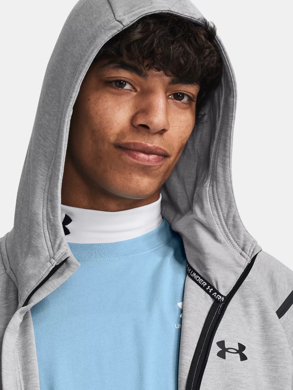 Толстовка мужская Under Armour UA Unstoppable Flc FZ серая 1379806-011 изображение 5