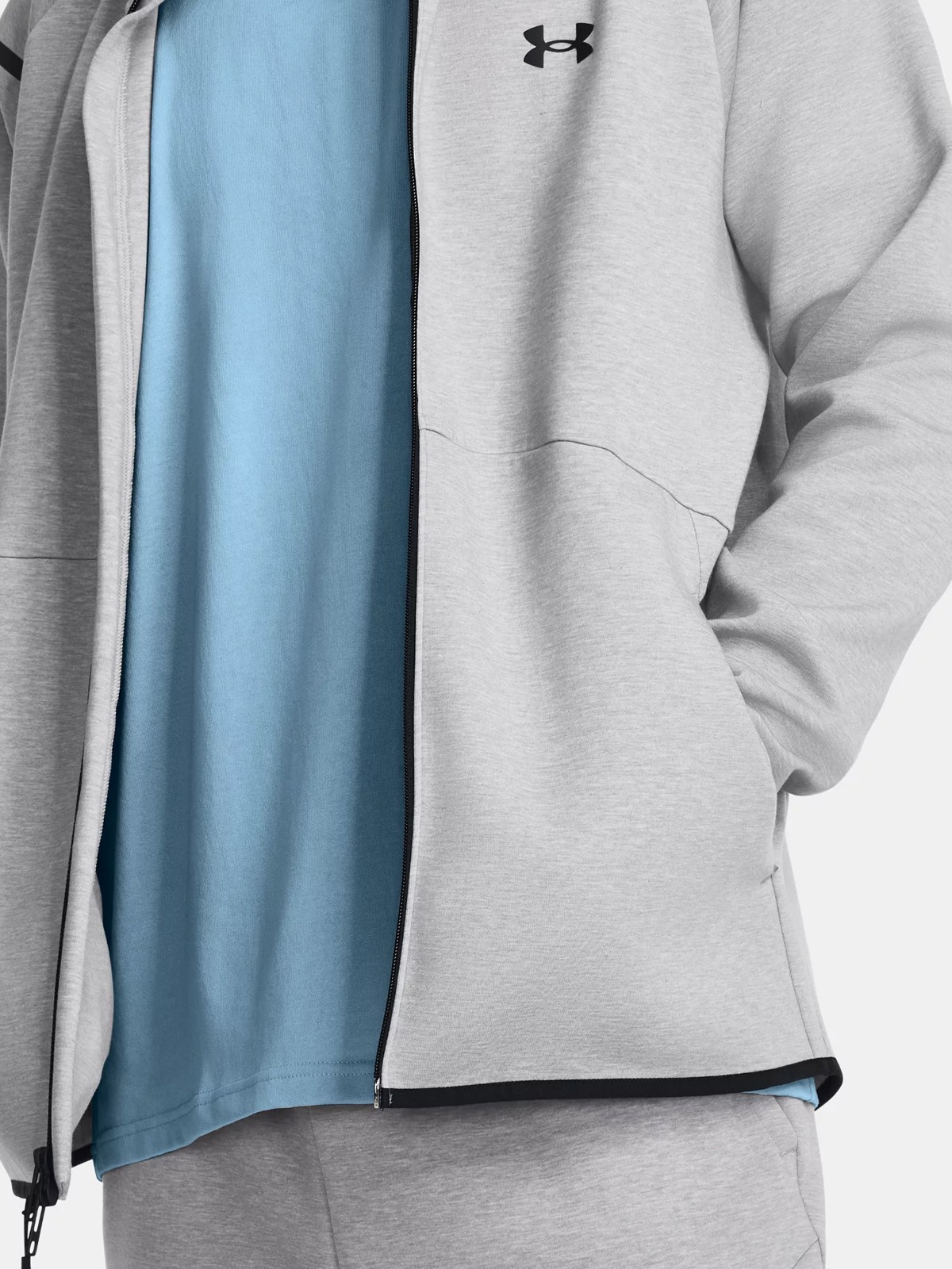 Толстовка мужская Under Armour UA Unstoppable Flc FZ серая 1379806-011 изображение 6