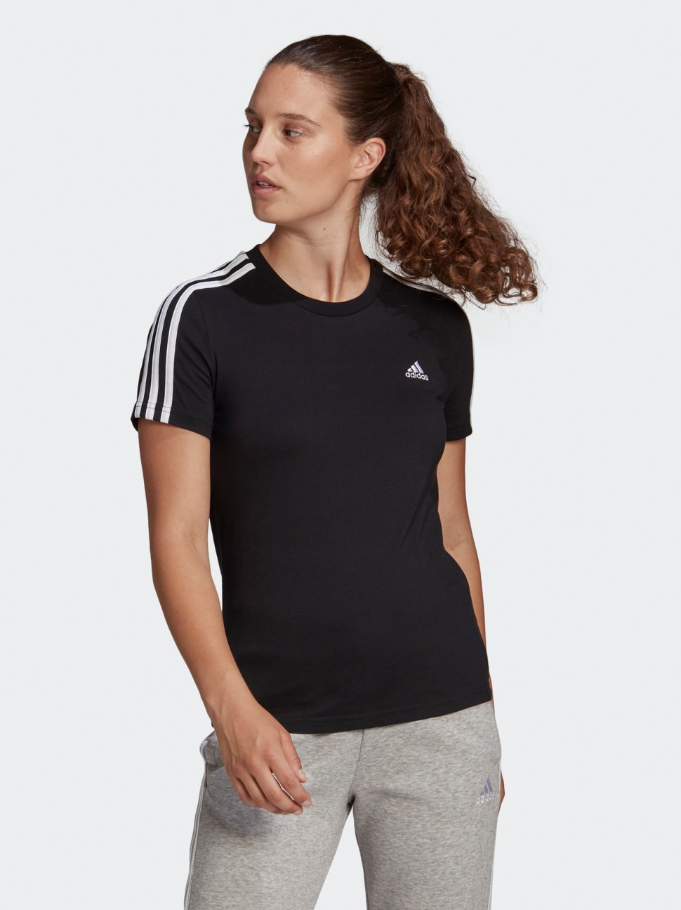 Футболка жіноча Adidas W 3S T чорна GL0784 — фото 2