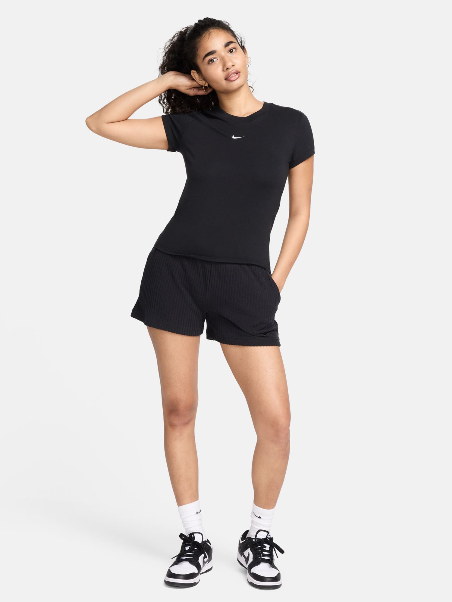 Футболка женская Nike W NSW NK CHLL KNT MD CRP черная FV5508-010 изображение 2