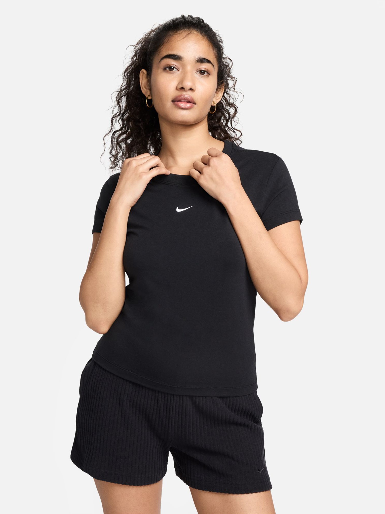 Футболка женская Nike W NSW NK CHLL KNT MD CRP черная FV5508-010 изображение 3