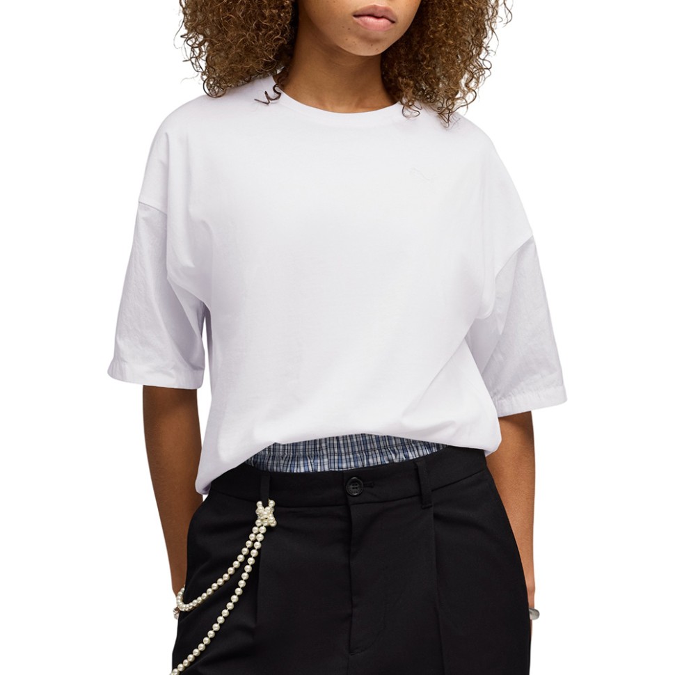 Футболка женская Puma HER Oversized Tee белая 69188302 — Sport City Футболка женская Puma HER Oversized Tee белая 69188302