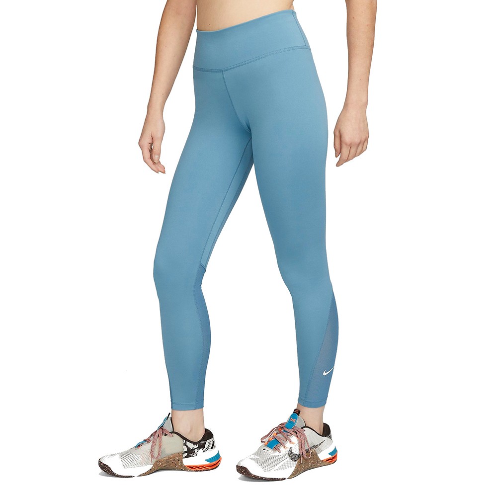 Леггинсы женские Nike W NK ONE DF MR 7/8 TGT голубые DD0249-440