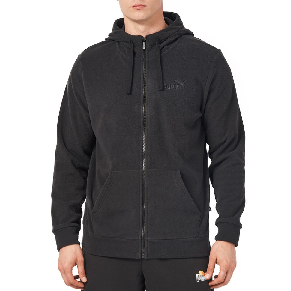 Толстовка чоловіча Puma ESS ELEVATED Polarfleece Full-Zip Hoodie чорна 68189301 — фото 1