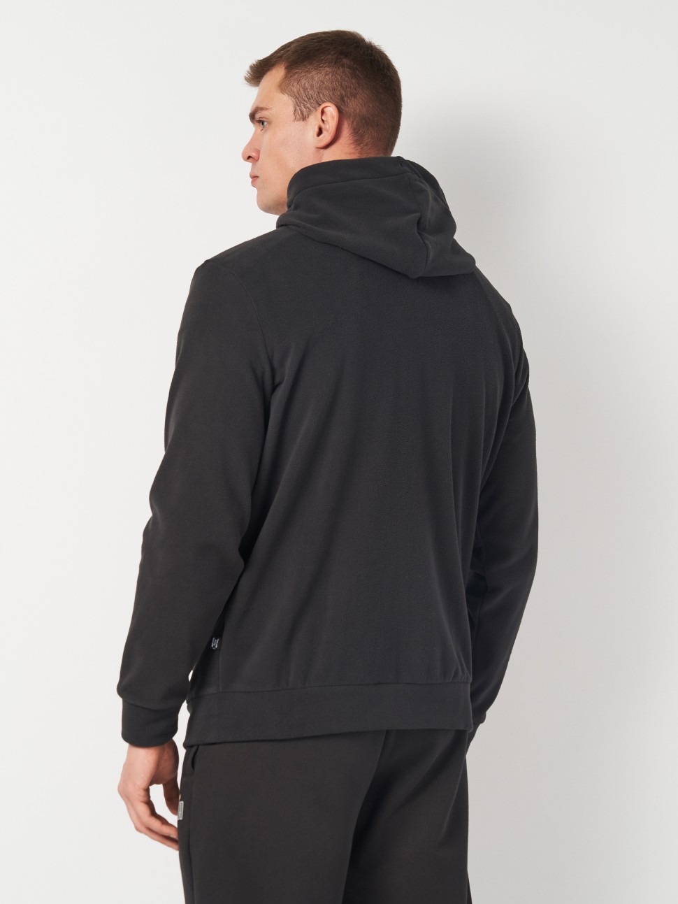 Толстовка чоловіча Puma ESS ELEVATED Polarfleece Full-Zip Hoodie чорна 68189301 — фото 3