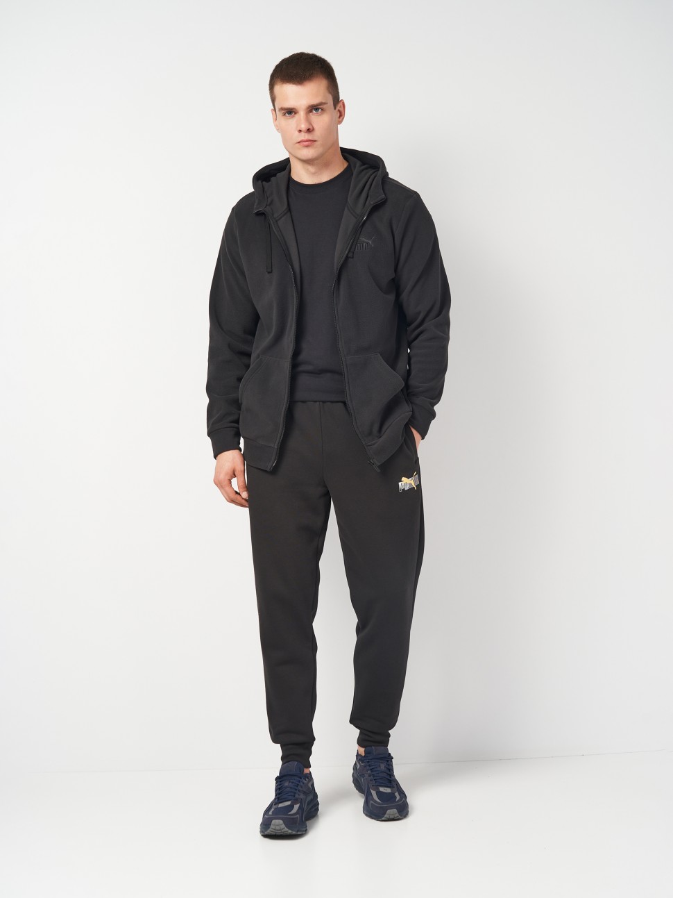 Толстовка чоловіча Puma ESS ELEVATED Polarfleece Full-Zip Hoodie чорна 68189301 — фото 4