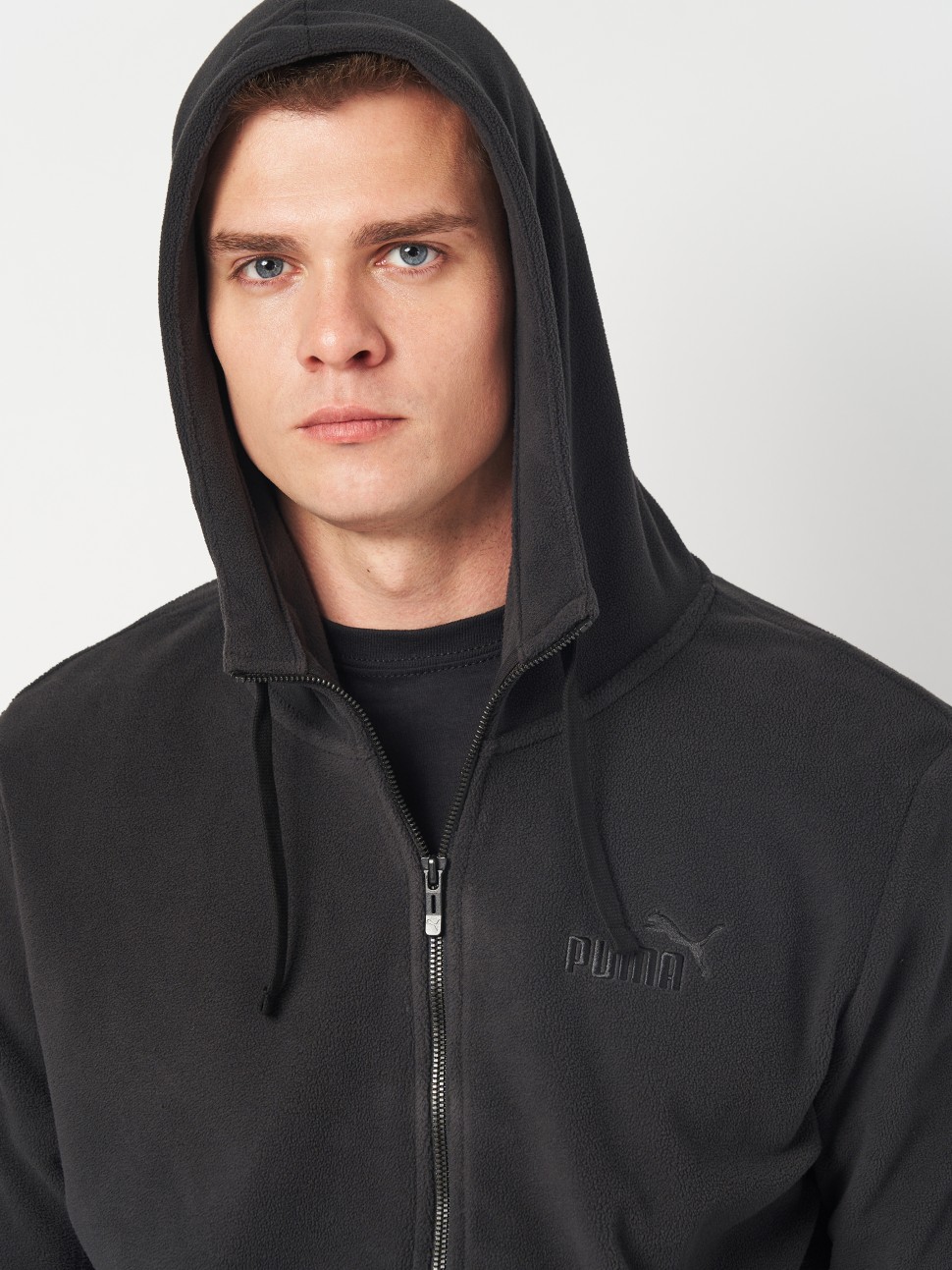Толстовка чоловіча Puma ESS ELEVATED Polarfleece Full-Zip Hoodie чорна 68189301 — фото 5