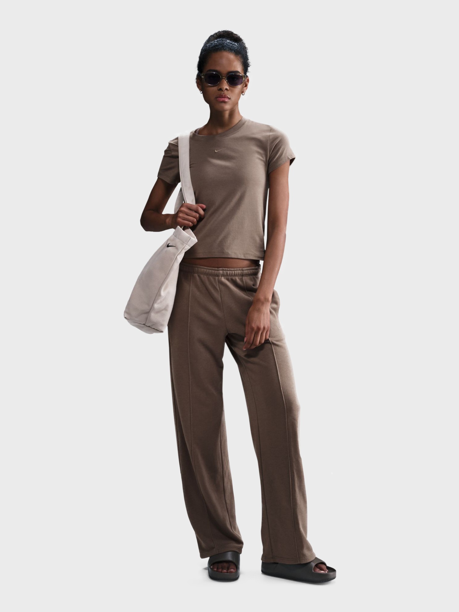 Футболка женская Nike W NSW NK CHLL KNT MD CRP коричневая FV5508-233 изображение 2