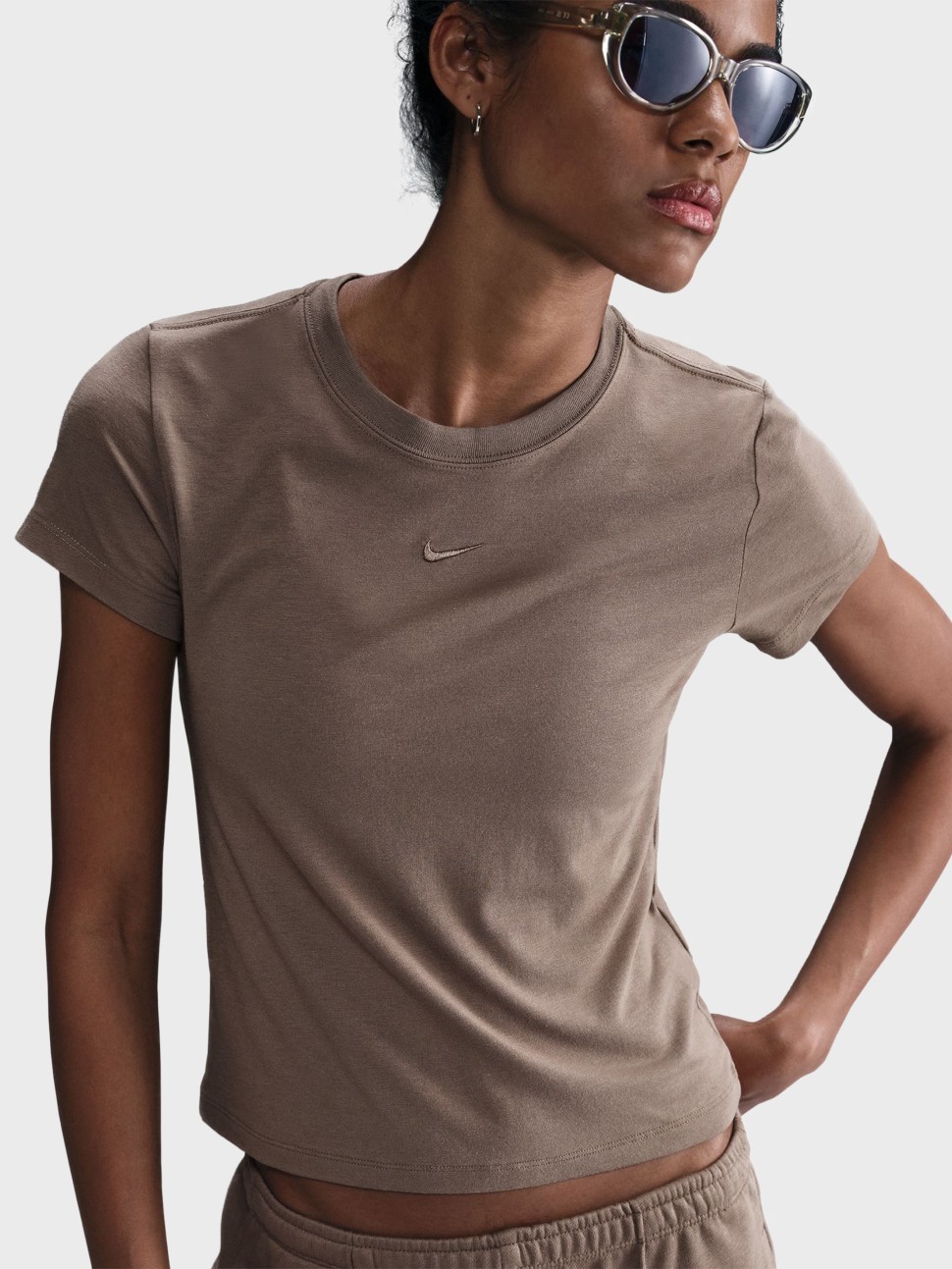 Футболка жіноча Nike W NSW NK CHLL KNT MD CRP коричнева FV5508-233 — фото 4