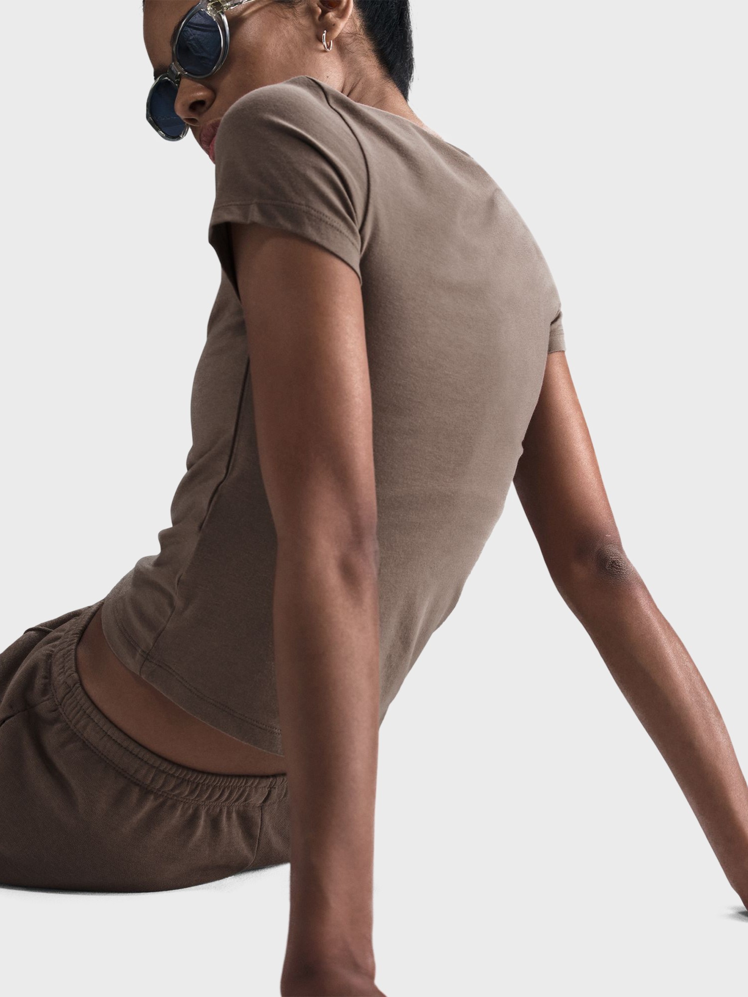 Футболка женская Nike W NSW NK CHLL KNT MD CRP коричневая FV5508-233 изображение 5