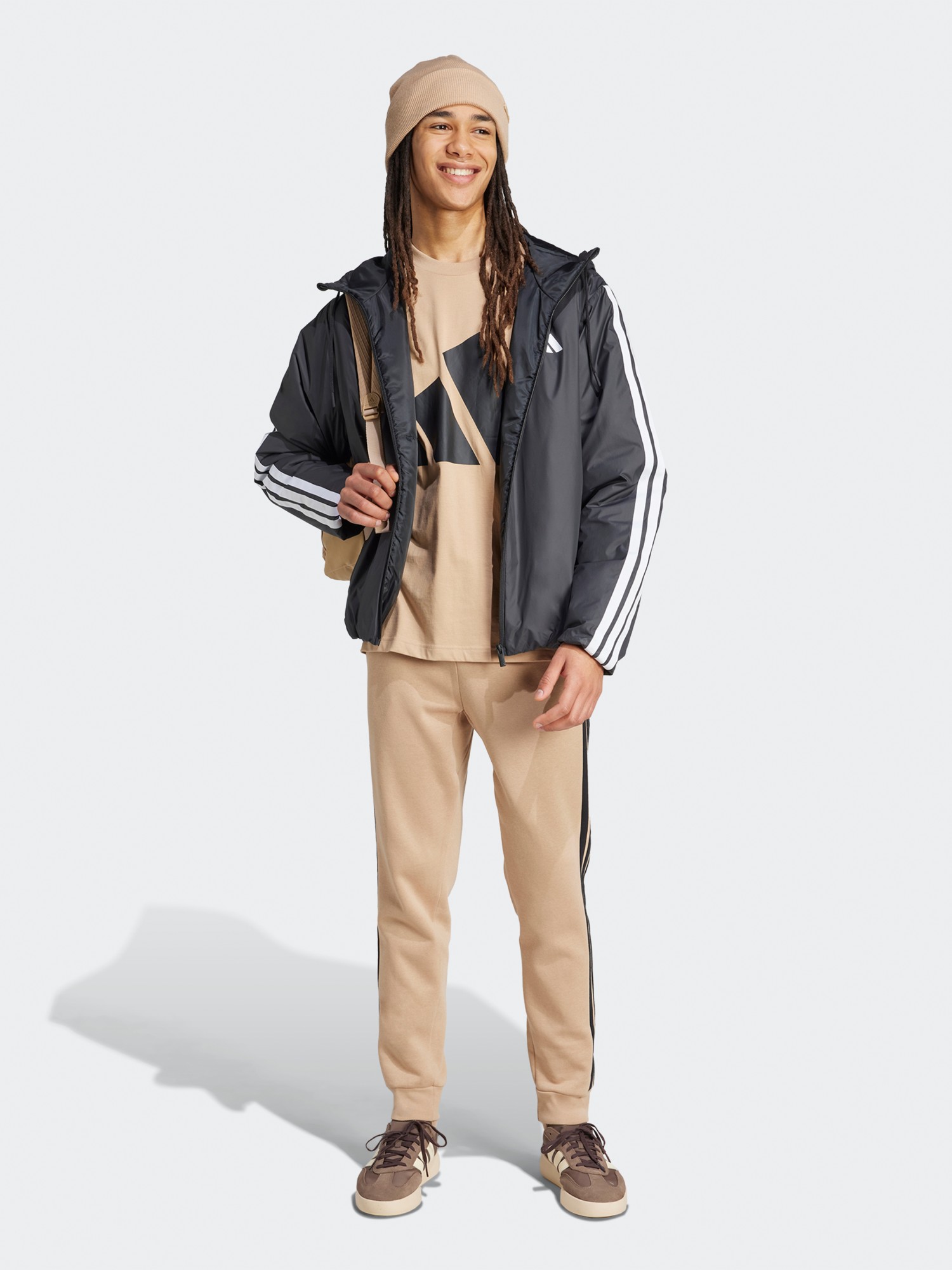 Брюки мужские Adidas M 3S FL TC PT бежевые JX0712 изображение 5