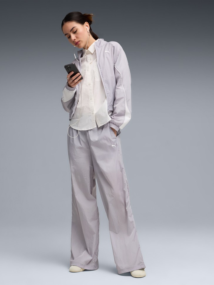 Ветровка женская Puma SPORT Relaxed Woven Full-Zip Jacket сиреневая 69186482 изображение 4