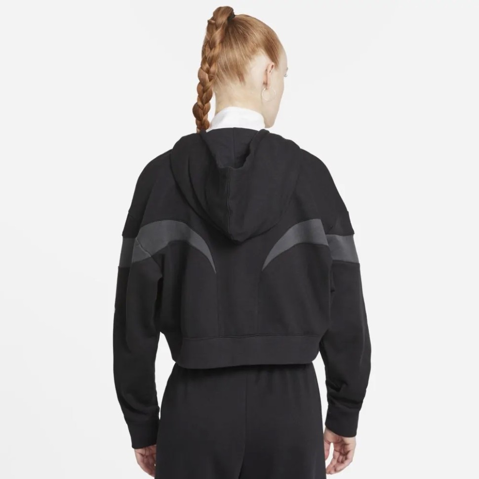 Толстовка жіноча Nike W Nsw Air Flc Gx Fz Hoodie чорна DD5447-010  — фото 2